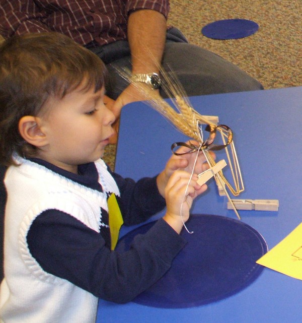 The story of Ruth: Preschoolers make wheat creations