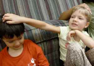 A crew member passes the blessing on