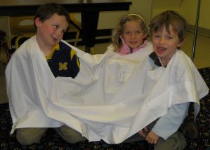 In the games workshop for Psalm 23, members of a team become one SHEEP.