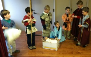 1st graders enact the story - shepherds arrive