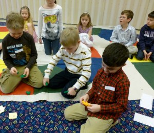 First graders in the Games Workshop