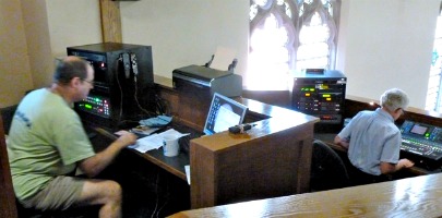 Working the sound booth during VBC