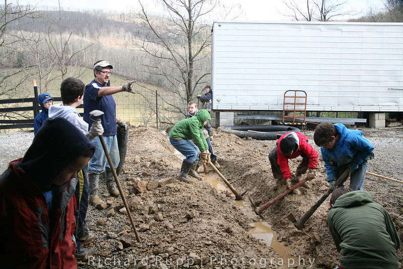 10 kids ages 10 and under dug a 30 foot drainage ditch