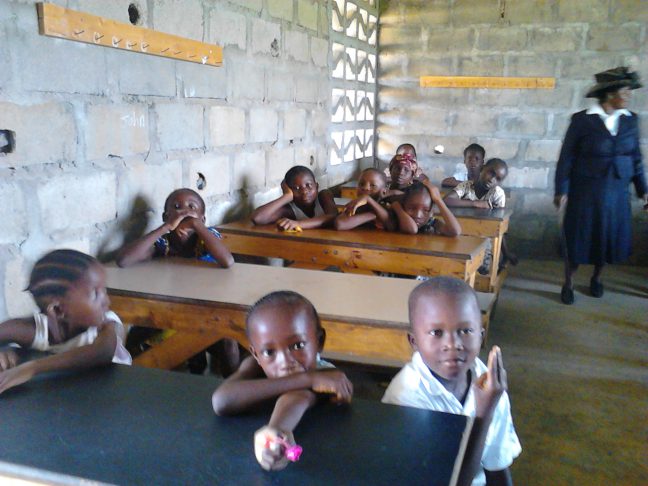 In Chadder's Theater we saw pictures of the school in Liberia