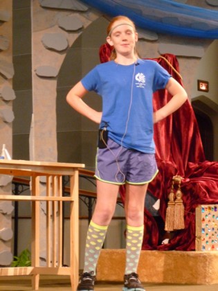 Wally in workout attire