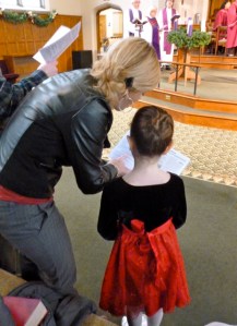 A family worships together