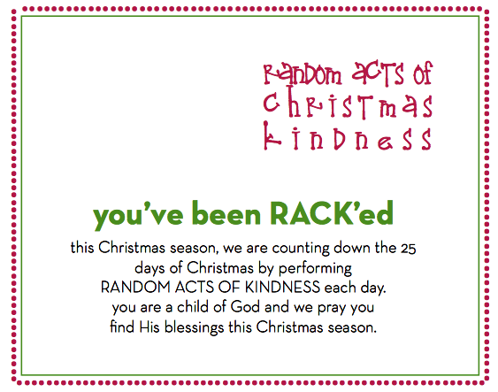 Rack'ed: Random Acts of Christmas Kindness