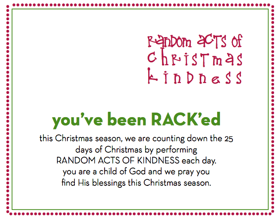 Rack'ed: Random Acts of Christmas Kindness