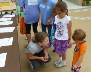 The Grad group escorts kids into Base Camp