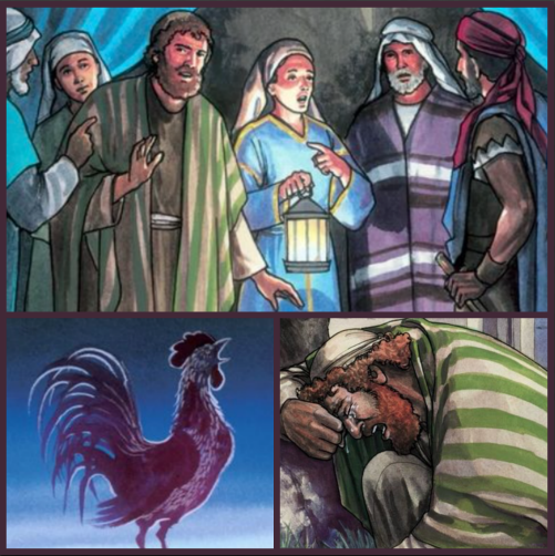 Peter denies knowing Jesus